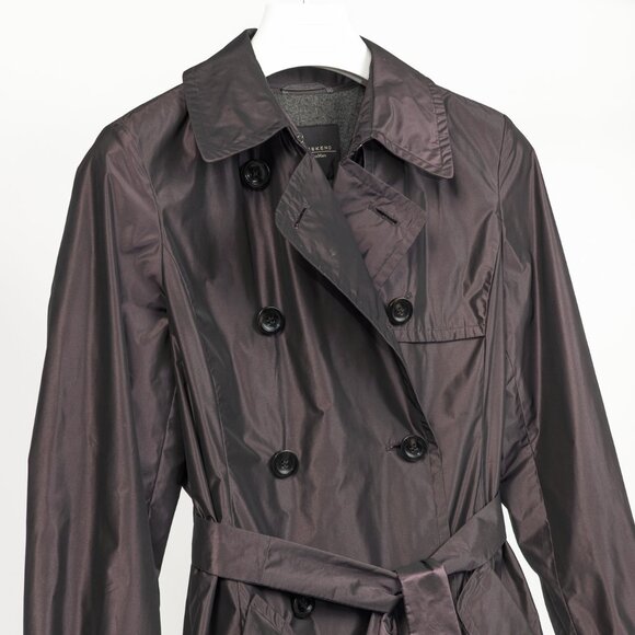 Weekend Max Mara Purple Taffeta Double-Breasted Belted Trench Coat - Picture 3 of 12